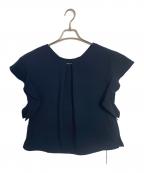 Nobleノーブル）の古着「Noble 2WAYゴールドバー付きブラウス」｜ブラック