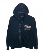 AVIREXアヴィレックス）の古着「AVIREX ジップパーカー」｜ブラック