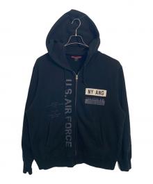 AVIREX（アヴィレックス）の古着「AVIREX ジップパーカー」｜ブラック