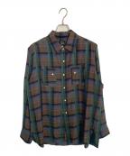 Needlesニードルズ）の古着「Needles ウエスタンシャツ」｜ブラウン×グリーン