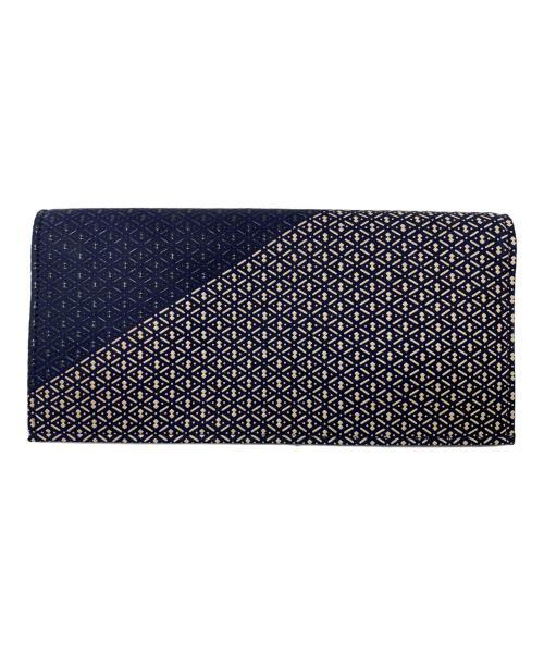 印傳屋（インデンヤ）印傳屋 (インデンヤ) 印傳屋 札入れ ネイビー×ブラウンの古着・服飾アイテム