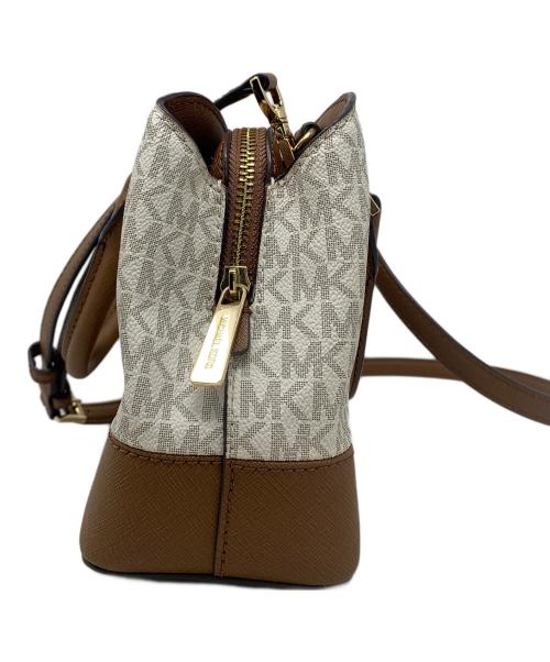 MICHAEL KORS（マイケル・コース）MICHAEL KORS (マイケルコース) 2WAYバッグ アイボリー×ブラウンの古着・服飾アイテム