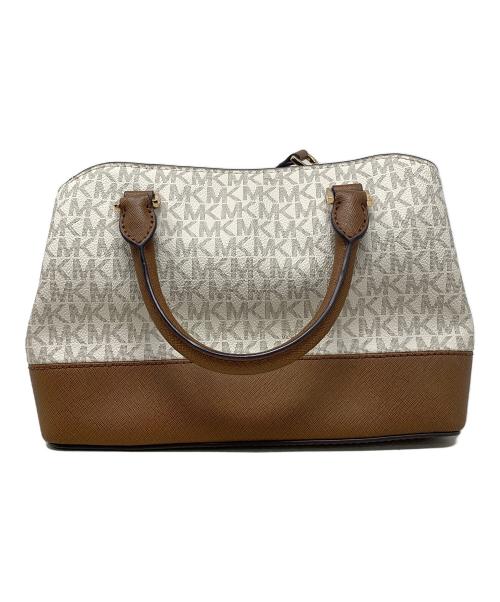 MICHAEL KORS（マイケル・コース）MICHAEL KORS (マイケルコース) 2WAYバッグ アイボリー×ブラウンの古着・服飾アイテム