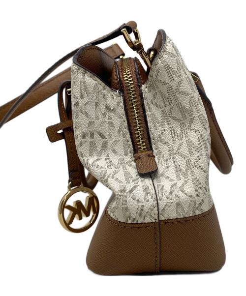 MICHAEL KORS（マイケル・コース）MICHAEL KORS (マイケルコース) 2WAYバッグ アイボリー×ブラウンの古着・服飾アイテム