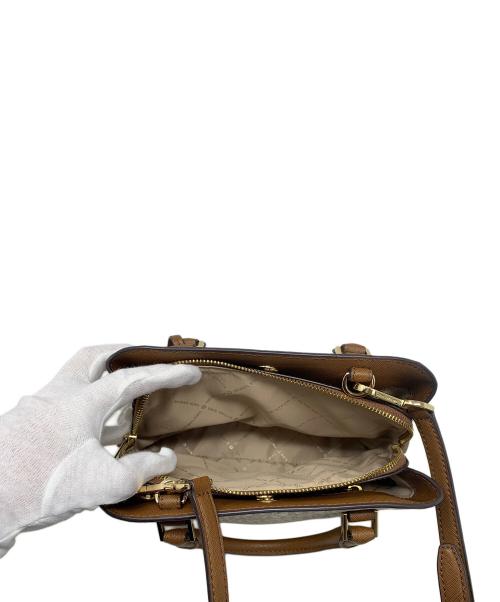 MICHAEL KORS（マイケル・コース）MICHAEL KORS (マイケルコース) 2WAYバッグ アイボリー×ブラウンの古着・服飾アイテム