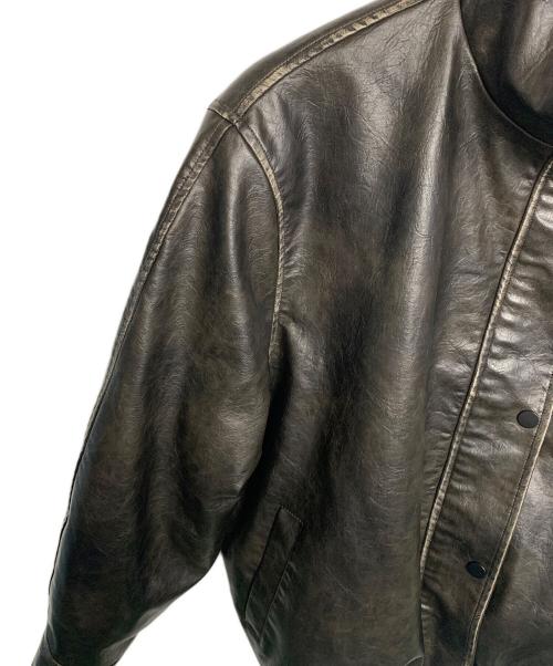 地底人（チテイジン）地底人 (チテイジン) リバーシブルPUレザーフリースジャケット ブラック サイズ:Sの古着・服飾アイテム