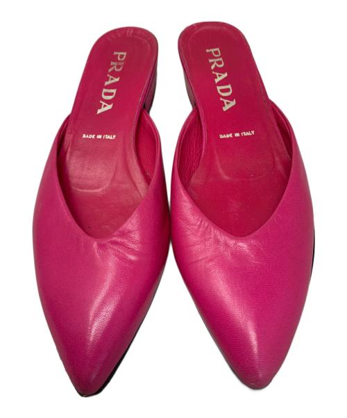 PRADA（プラダ）PRADA (プラダ) PRADA ポインテッドトゥサンダル ショッキングピンク サイズ:35の古着・服飾アイテム
