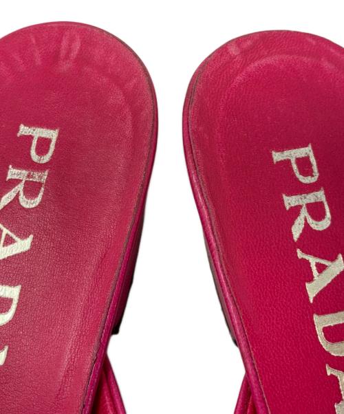 PRADA（プラダ）PRADA (プラダ) PRADA ポインテッドトゥサンダル ショッキングピンク サイズ:35の古着・服飾アイテム