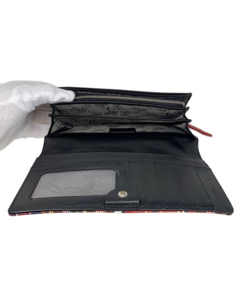 Vivienne Westwood（ヴィヴィアンウエストウッド）Vivienne Westwood (ヴィヴィアンウエストウッド) Vivienne Westwood ダービーチェック スプラッシュ 長財布 レッドの古着・服飾アイテム