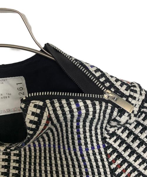 sacai（サカイ）sacai (サカイ) バックシアー切替チェック柄カットソー ホワイト×ブラック サイズ:1の古着・服飾アイテム