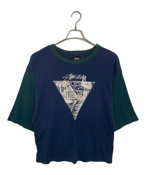 stussy（ステューシー）stussy (ステューシー) stussy Tシャツ ネイビー×グリーン サイズ:Sの古着・服飾アイテム