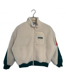 adidas（アディダス）の古着「adidas ボアジャケット」｜ホワイト×グリーン