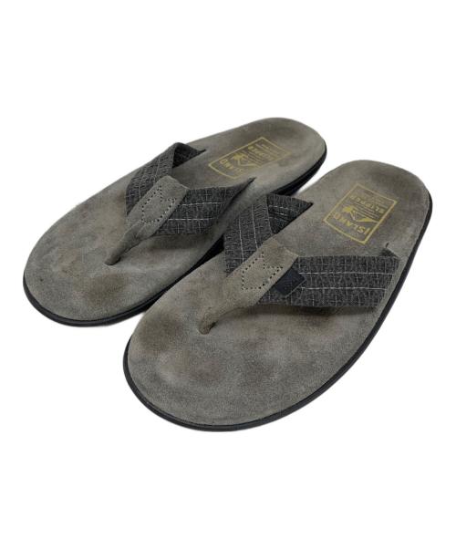 ISLAND SLIPPER（アイランドスリッパ）ISLAND SLIPPER (アイランドスリッパ) ISLAND SLIPPER Ultimate Suede トングサンダル グレー サイズ:6の古着・服飾アイテム
