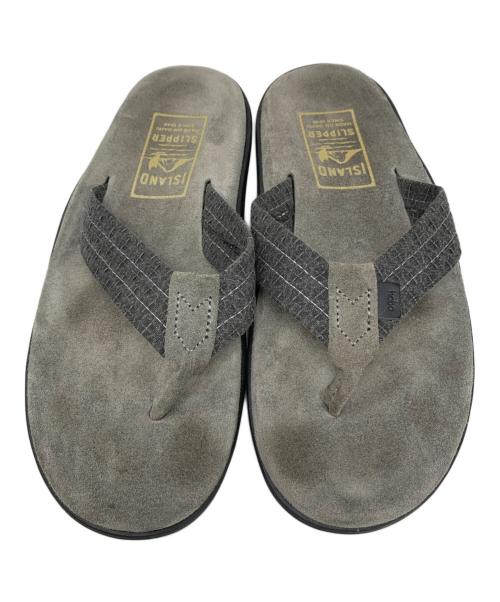 ISLAND SLIPPER（アイランドスリッパ）ISLAND SLIPPER (アイランドスリッパ) ISLAND SLIPPER Ultimate Suede トングサンダル グレー サイズ:6の古着・服飾アイテム