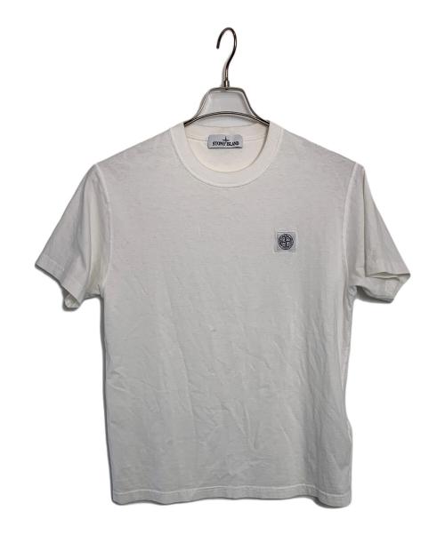 STONE ISLAND（ストーンアイランド）STONE ISLAND (ストーンアイランド) 刺繍カットソー ホワイト サイズ:Mの古着・服飾アイテム