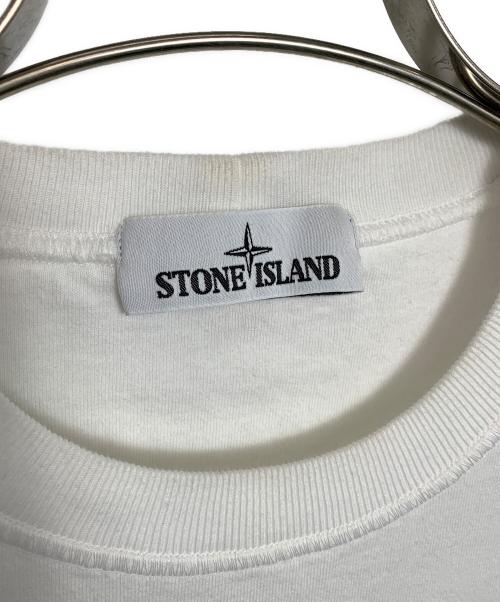 STONE ISLAND（ストーンアイランド）STONE ISLAND (ストーンアイランド) 刺繍カットソー ホワイト サイズ:Mの古着・服飾アイテム