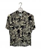 TWO PALMSトゥーパームス）の古着「TWO PALMS アロハシャツ」｜ブラック×ベージュ