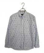 BLACK LABEL CRESTBRIDGEブラックレーベル クレストブリッジ）の古着「BLACK LABEL CRESTBRIDGE 長袖シャツ」｜ホワイト×ブルー