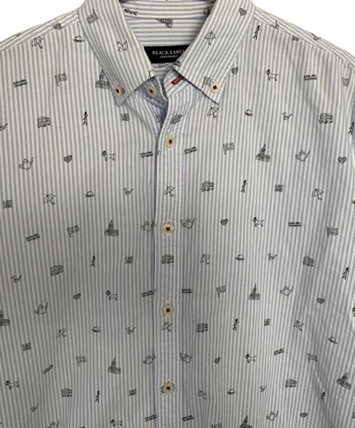 BLACK LABEL CRESTBRIDGE（ブラックレーベル クレストブリッジ）BLACK LABEL CRESTBRIDGE (ブラックレーベル クレストブリッジ) BLACK LABEL CRESTBRIDGE 長袖シャツ ホワイト×ブルー サイズ:Mの古着・服飾アイテム