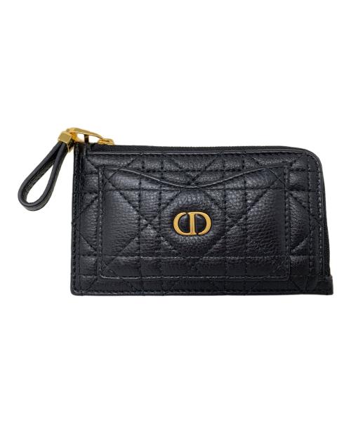 Christian Dior（クリスチャン ディオール）Christian Dior (クリスチャン ディオール) Christian Dior カナージュ Caro Cosmos ジップカードホルダー ブラックの古着・服飾アイテム