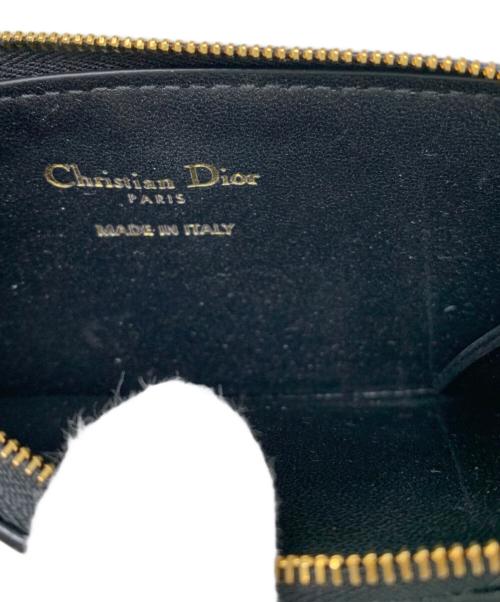 Christian Dior（クリスチャン ディオール）Christian Dior (クリスチャン ディオール) Christian Dior カナージュ Caro Cosmos ジップカードホルダー ブラックの古着・服飾アイテム