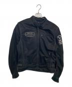 YELLOW CORNイエローコーン）の古着「YELLOW CORN メッシュライダースジャケット」｜ブラック