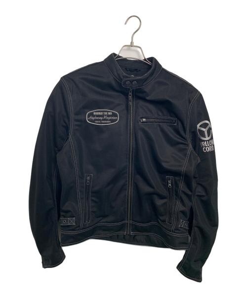 YELLOW CORN（イエローコーン）YELLOW CORN (イエローコーン) YELLOW CORN メッシュライダースジャケット ブラック サイズ:3Lの古着・服飾アイテム