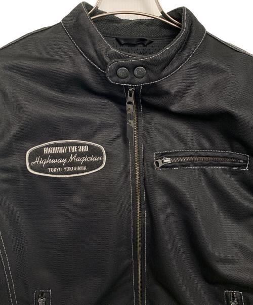 YELLOW CORN（イエローコーン）YELLOW CORN (イエローコーン) YELLOW CORN メッシュライダースジャケット ブラック サイズ:3Lの古着・服飾アイテム