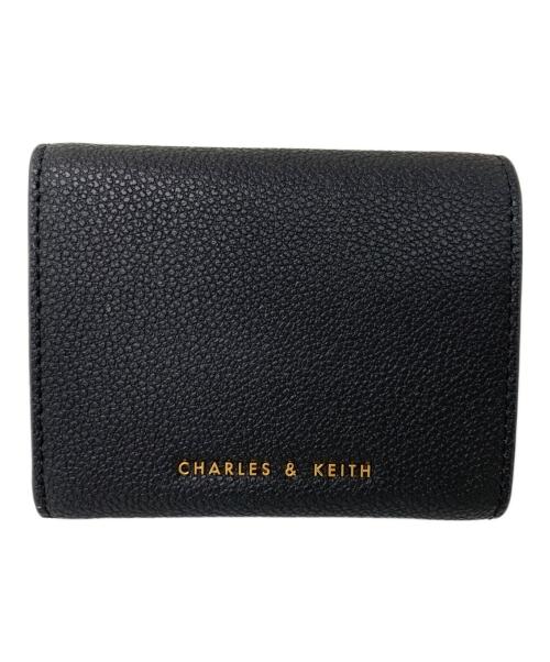 CHARLES & KEITH（チャールズアンドキース）CHARLES & KEITH (チャールズ＆キース) CHARLES & KEITH ブレアメタリックアクセントショートウォレット ブラックの古着・服飾アイテム