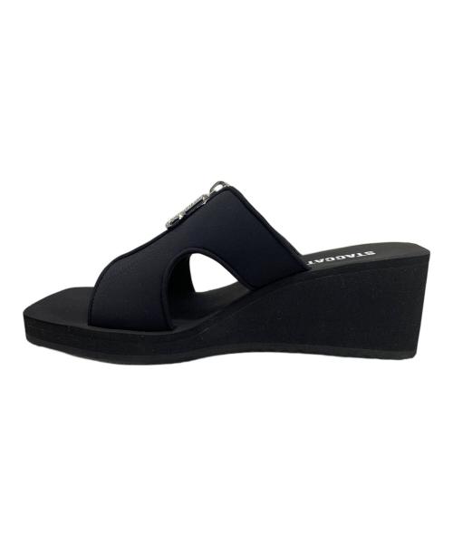 STACCATO（スタッカート）STACCATO (スタッカート) STACCATO ダイバースクエアウェッジソールサンダル ブラック サイズ:24.5cmの古着・服飾アイテム