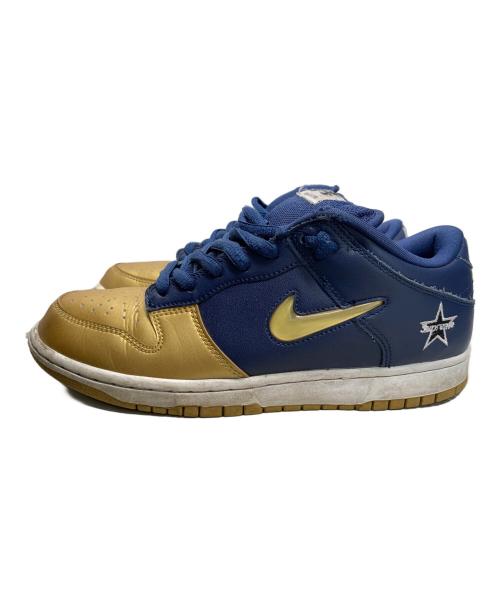 NIKE（ナイキ）NIKE (ナイキ) SUPREME (シュプリーム) NIKE Supreme DUNK LOW スニーカー ネイビー×ゴールド サイズ:26.5㎝の古着・服飾アイテム