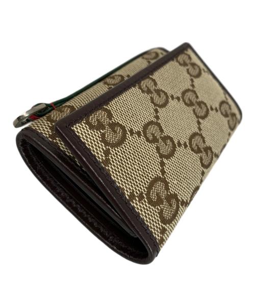 GUCCI（グッチ）GUCCI (グッチ) GUCCI キーケース ブラウン×ベージュの古着・服飾アイテム