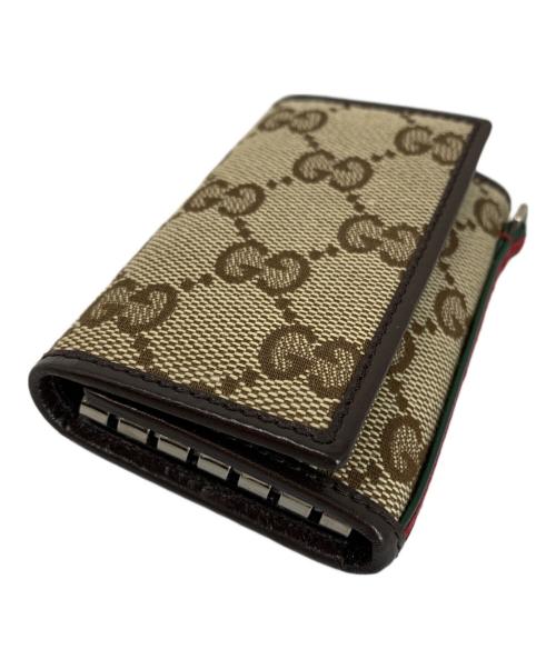 GUCCI（グッチ）GUCCI (グッチ) GUCCI キーケース ブラウン×ベージュの古着・服飾アイテム