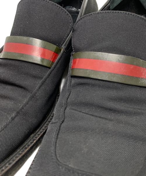GUCCI（グッチ）GUCCI (グッチ) GUCCI ローファー ブラック×レッド サイズ:36 1/2cの古着・服飾アイテム