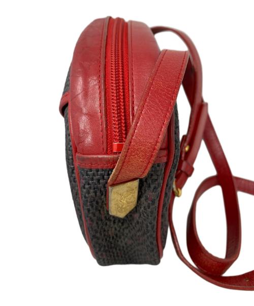 Yves Saint Laurent（イヴサンローラン）Yves Saint Laurent (イヴサンローラン) Yves Saint Laurent バイカラーショルダーバッグ ブラック×レッドの古着・服飾アイテム