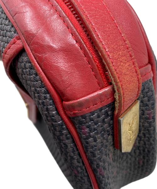 Yves Saint Laurent（イヴサンローラン）Yves Saint Laurent (イヴサンローラン) Yves Saint Laurent バイカラーショルダーバッグ ブラック×レッドの古着・服飾アイテム