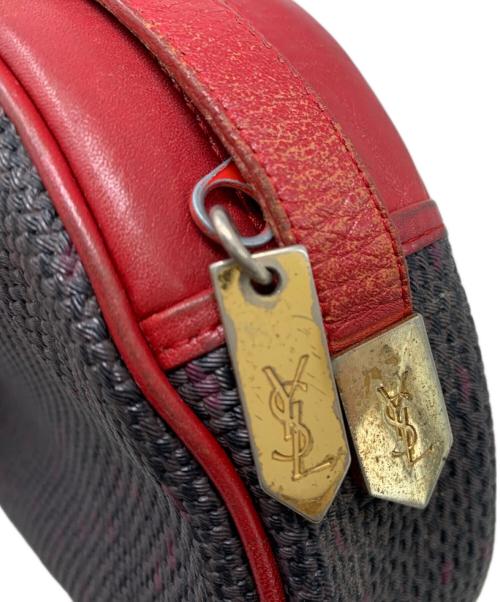 Yves Saint Laurent（イヴサンローラン）Yves Saint Laurent (イヴサンローラン) Yves Saint Laurent バイカラーショルダーバッグ ブラック×レッドの古着・服飾アイテム