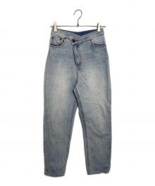 LAGUNA MOON（ラグナムーン）の古着「ウエストアシンメトリーデニムパンツ」｜スカイブルー