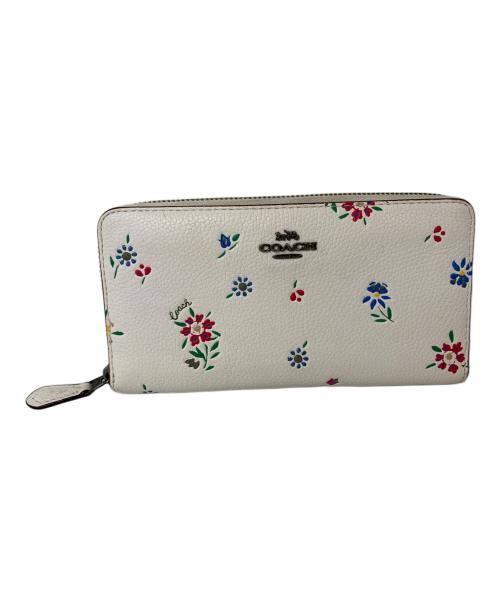 COACH（コーチ）COACH (コーチ) COACH スナップウォレット・フローラルプリント 長財布 ホワイトの古着・服飾アイテム