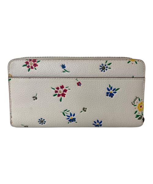 COACH（コーチ）COACH (コーチ) COACH スナップウォレット・フローラルプリント 長財布 ホワイトの古着・服飾アイテム