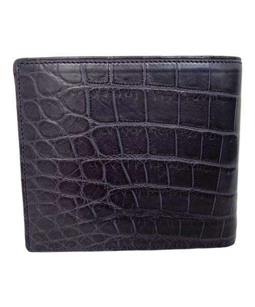 不明（不明）不明 (不明) クロコダイル 2つ折り財布 ブラックの古着・服飾アイテム