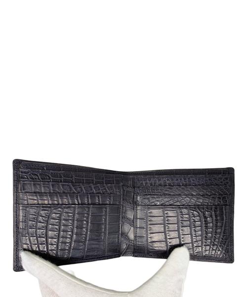不明（不明）不明 (不明) クロコダイル 2つ折り財布 ブラックの古着・服飾アイテム
