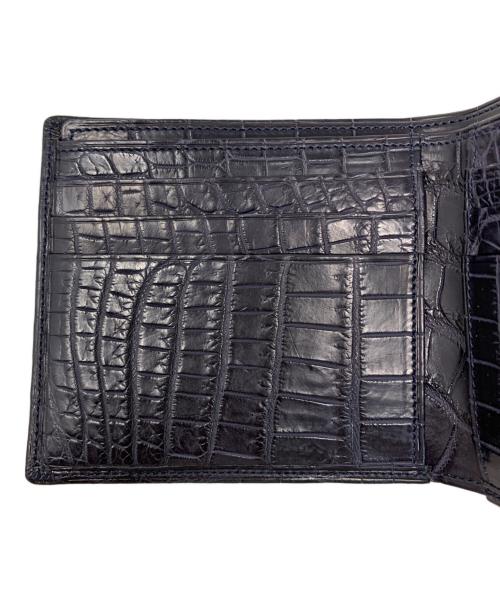 不明（不明）不明 (不明) クロコダイル 2つ折り財布 ブラックの古着・服飾アイテム
