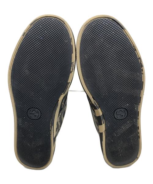 GUCCI（グッチ）GUCCI (グッチ) GUCCI GGカレイド スリッポン ブラウン×レッド サイズ:8 1/2の古着・服飾アイテム