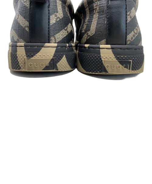 GUCCI（グッチ）GUCCI (グッチ) GUCCI GGカレイド スリッポン ブラウン×レッド サイズ:8 1/2の古着・服飾アイテム