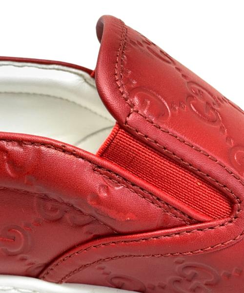GUCCI（グッチ）GUCCI (グッチ) GUCCI スリッポン レッド×ホワイト サイズ:8 1/2の古着・服飾アイテム