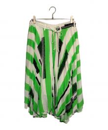 GROUND Y（グラウンドワイ）の古着「GROUND Y サルエルパンツ」｜ホワイト×グリーン