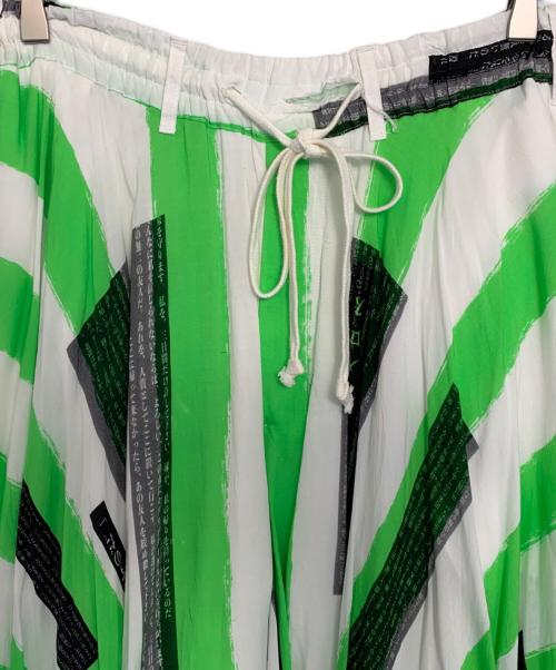 GROUND Y（グラウンドワイ）GROUND Y (グラウンドワイ) GROUND Y サルエルパンツ ホワイト×グリーン サイズ:3の古着・服飾アイテム