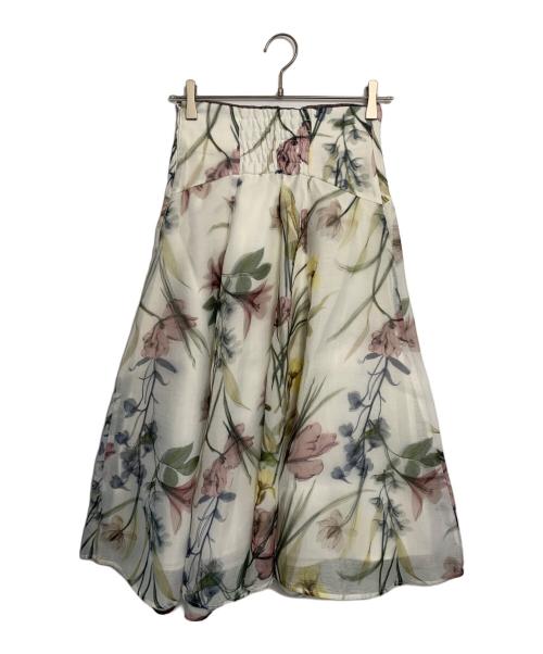 Apuweiser-riche（アプワイザーリッシェ）Apuweiser-riche (アプワイザーリッシェ) Apuweiser-riche クリアカラー大花スカート ホワイトの古着・服飾アイテム