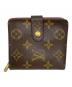 LOUIS VUITTON（ルイ ヴィトン）の古着「LOUIS VUITTON モノグラム コンパクトジップ 2つ折り財布」｜ブラウン